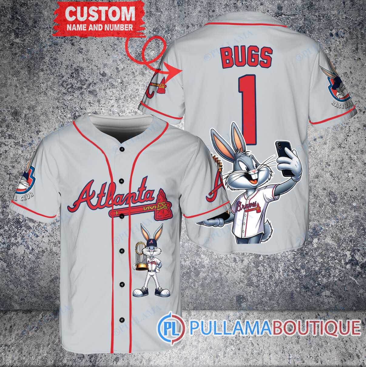 Cincinnati Reds x Bugs Bunny with Trophy Baseball Jersey Black 2023 City Connect