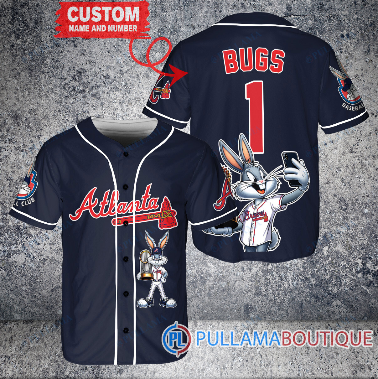 Milwaukee Brewers x Bugs Bunny with Trophy Baseball Jersey White