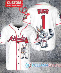 Atlanta Braves x Bugs Bunny with Trophy Baseball Jersey White