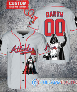 Atlanta Braves x Darth Vader Star Wars with Trophy Baseball Jersey Gray