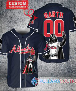 Atlanta Braves x Darth Vader Star Wars with Trophy Baseball Jersey Navy