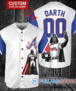 Atlanta Braves x Darth Vader Star Wars with Trophy Baseball Jersey White City Connect