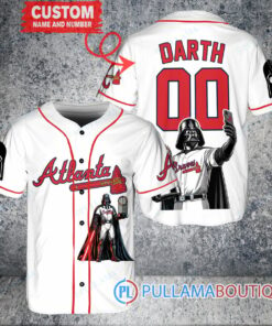 Atlanta Braves x Darth Vader Star Wars with Trophy Baseball Jersey White