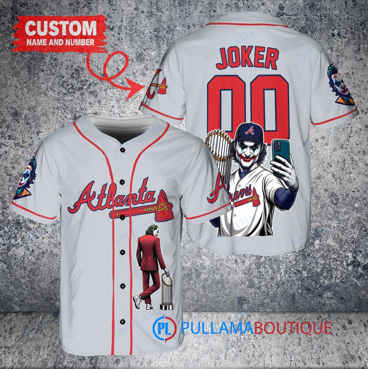 Boston Red Sox x Joker DC Comics with Trophy Custom Baseball Jersey Red