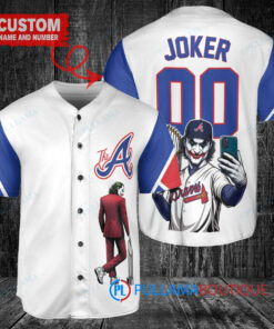 Atlanta Braves x Joker DC Comics with Trophy Custom Baseball Jersey White City Connect