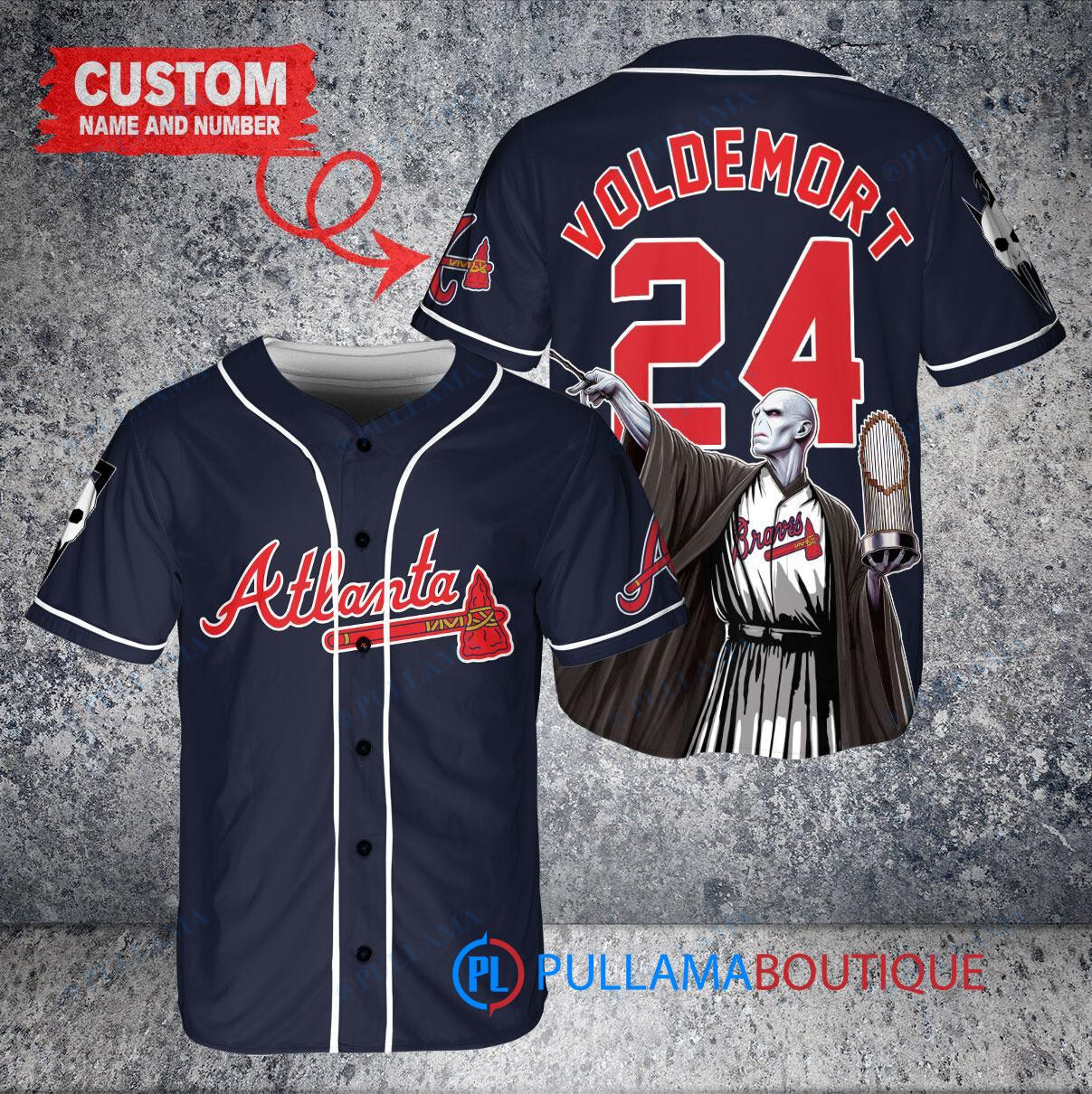 Seattle Mariners x Lord Voldemort Harry Potter with Trophy Custom Baseball Jersey Royal City Connect