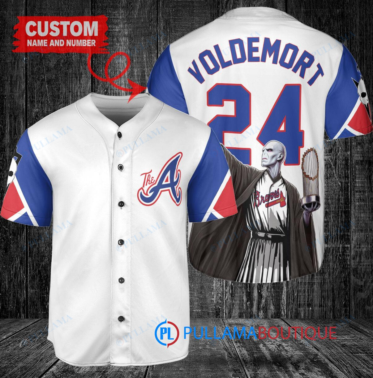 New York Mets x Lord Voldemort Harry Potter with Trophy Custom Baseball Jersey Graphite City Connect