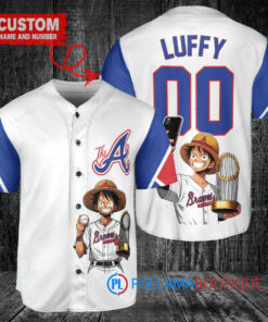 Atlanta Braves x Luffy One Piece Baseball Jersey White – City Connect Trophy