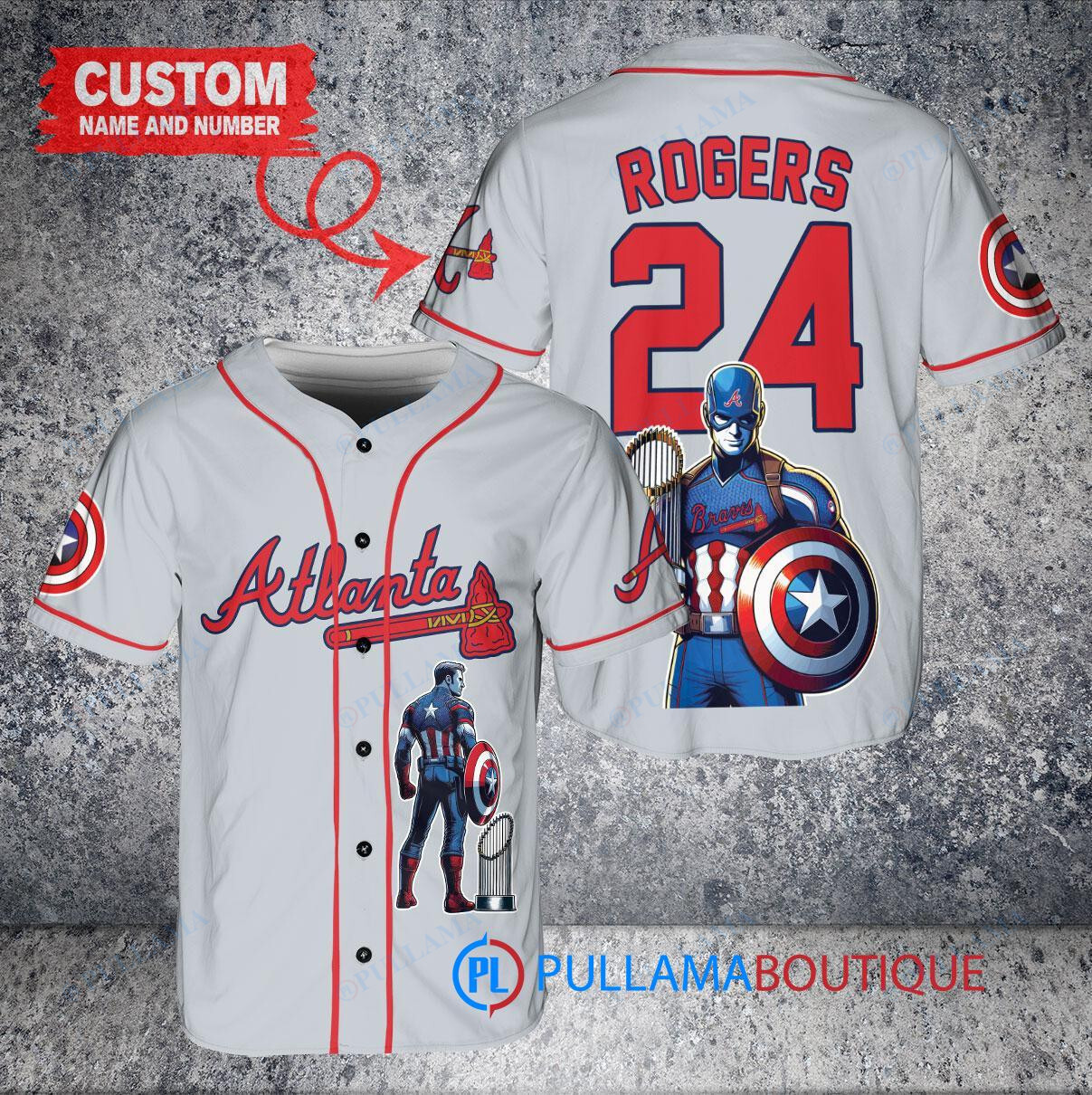 New York Mets x Marvel Captain America Steve Rogers with Trophy Custom Baseball Jersey White