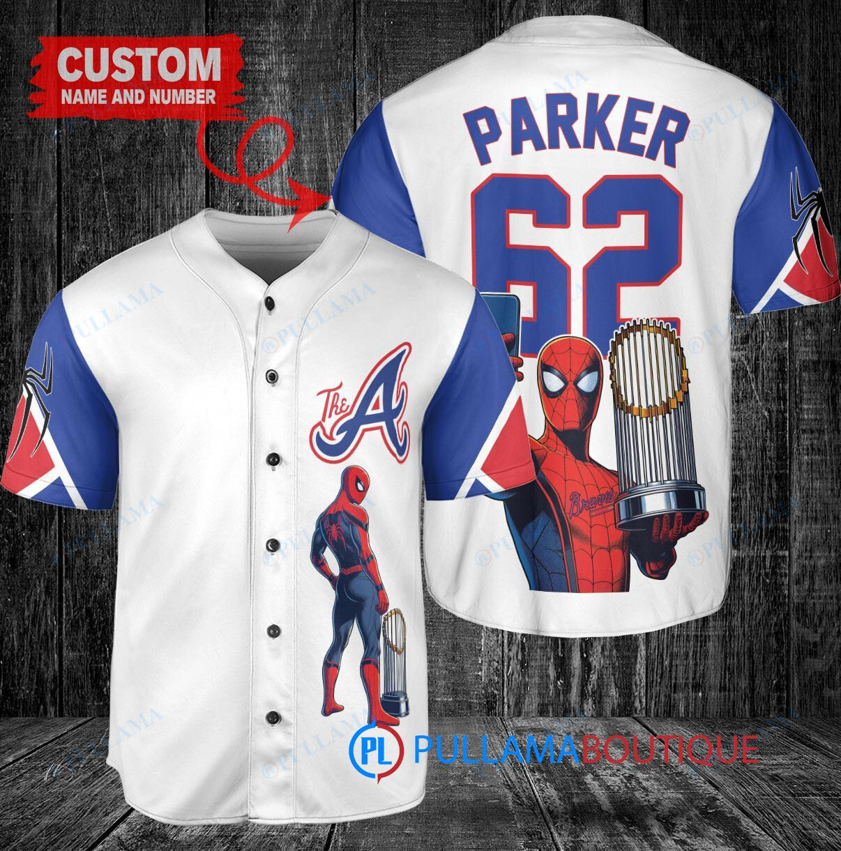 Philadelphia Phillies x Marvel Spiderman with Trophy Custom Baseball Jersey White