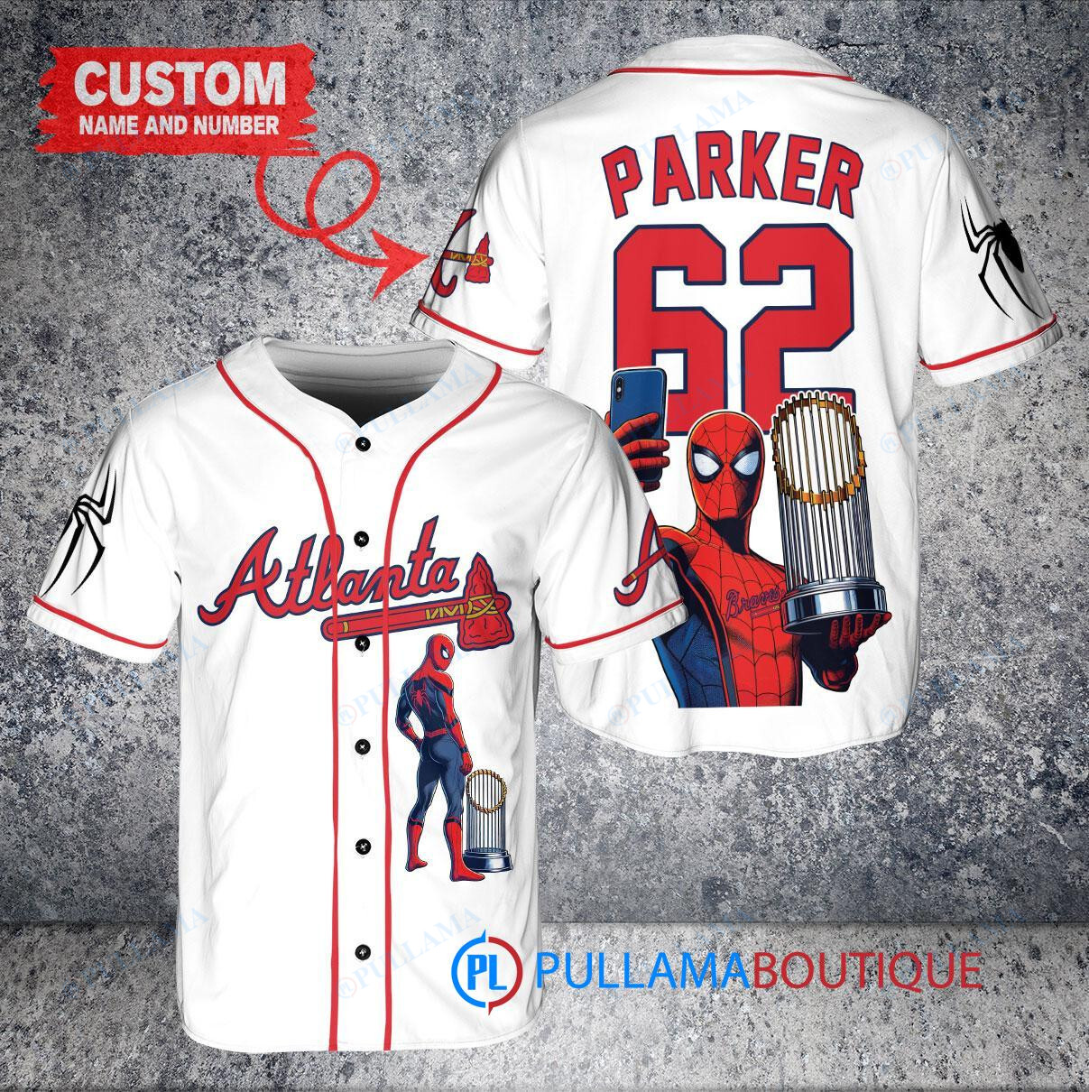 Tampa Bay Rays x Marvel Spiderman with Trophy Custom Baseball Jersey White Home Replica