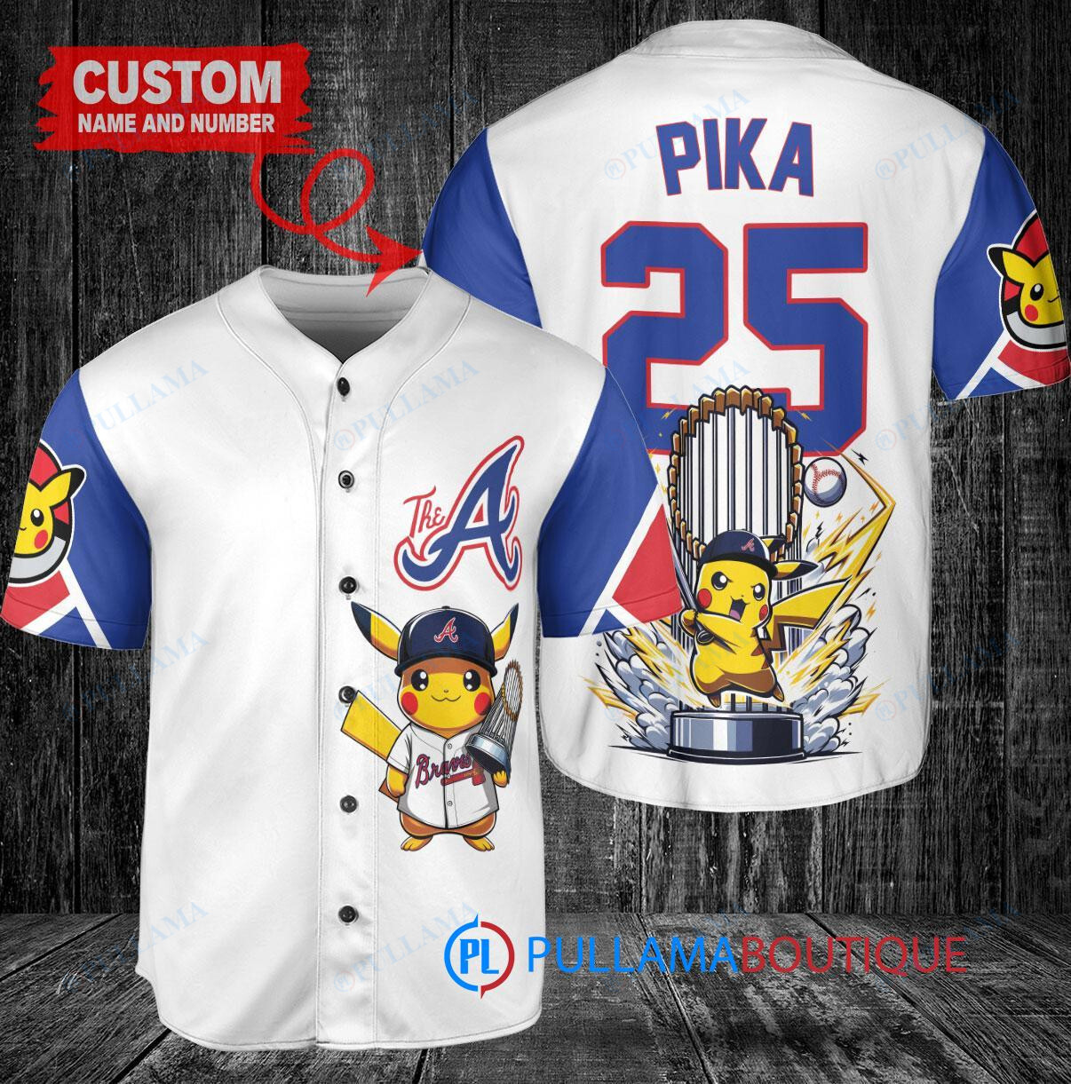 Texas Rangers x Pikachu Pokemon with Trophy Custom Baseball Jersey Cream