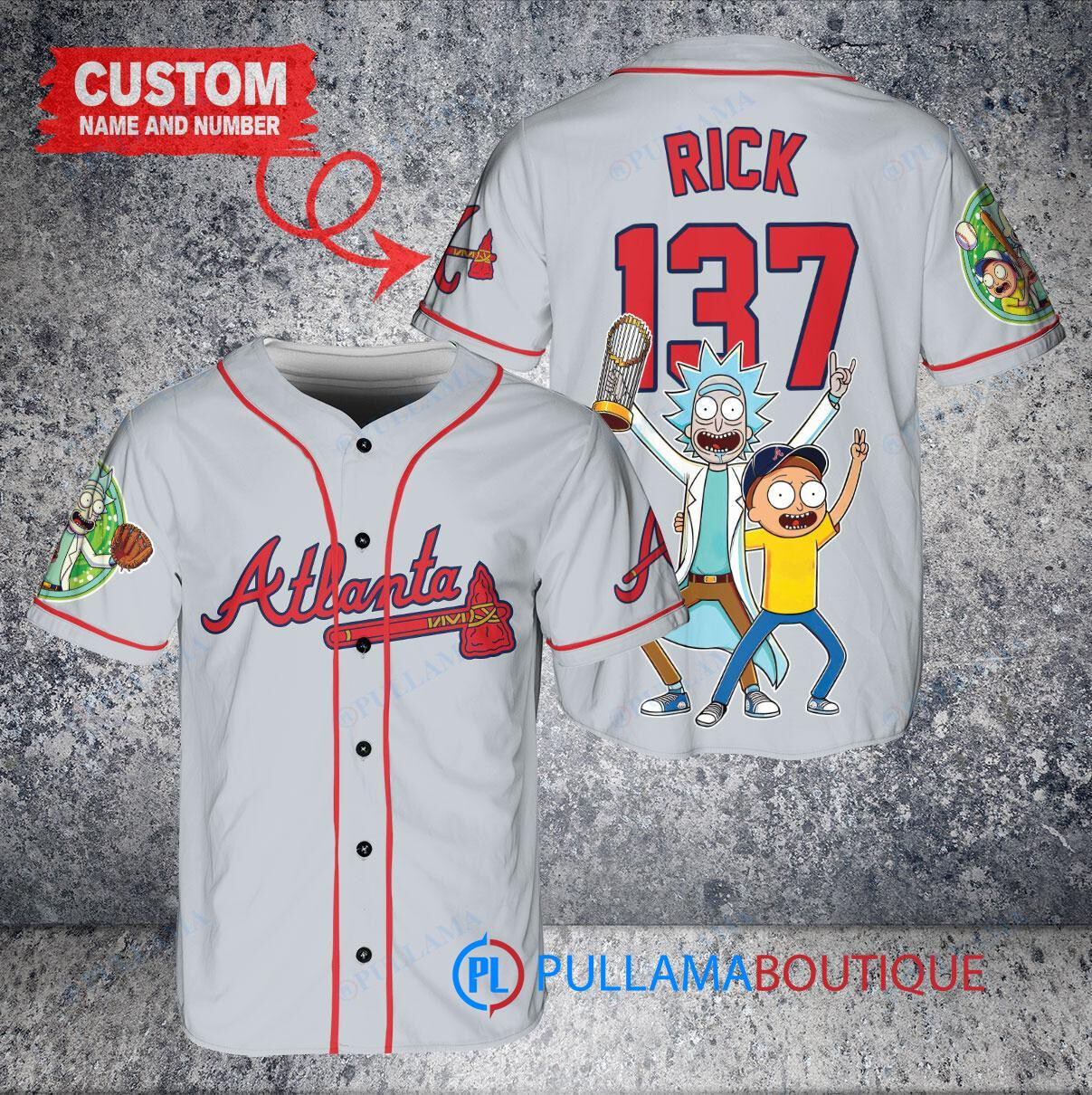 Baltimore Orioles x Rick and Morty with Trophy Custom Baseball Jersey White