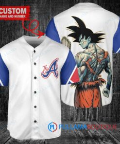 Atlanta Braves x Son Goku Kakarot Super Saiyan Dragon Ball Z with Trophy Baseball Jersey White City Connect