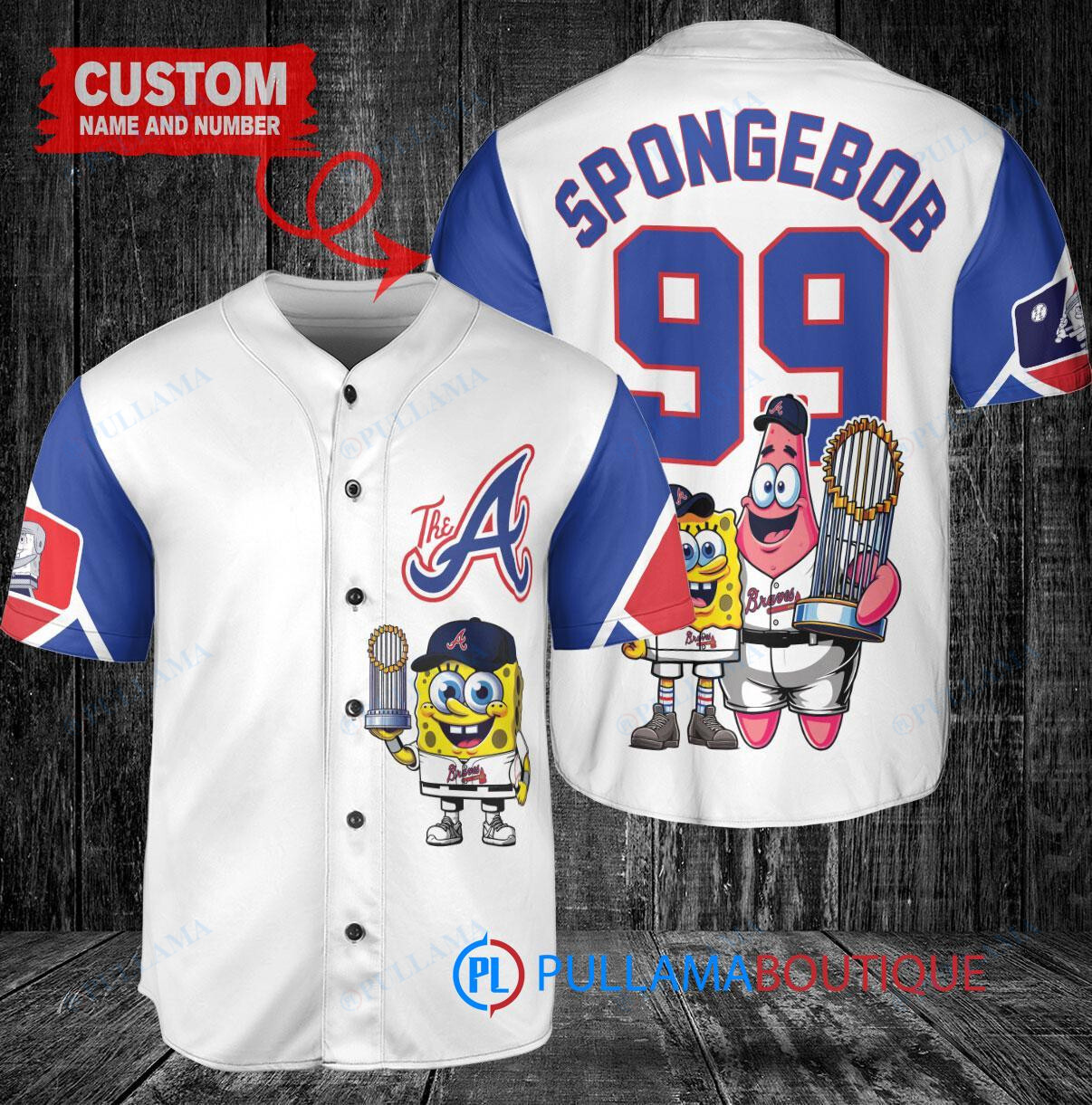 Kansas City Royals x SpongeBob SquarePants with Trophy Custom Baseball Jersey White