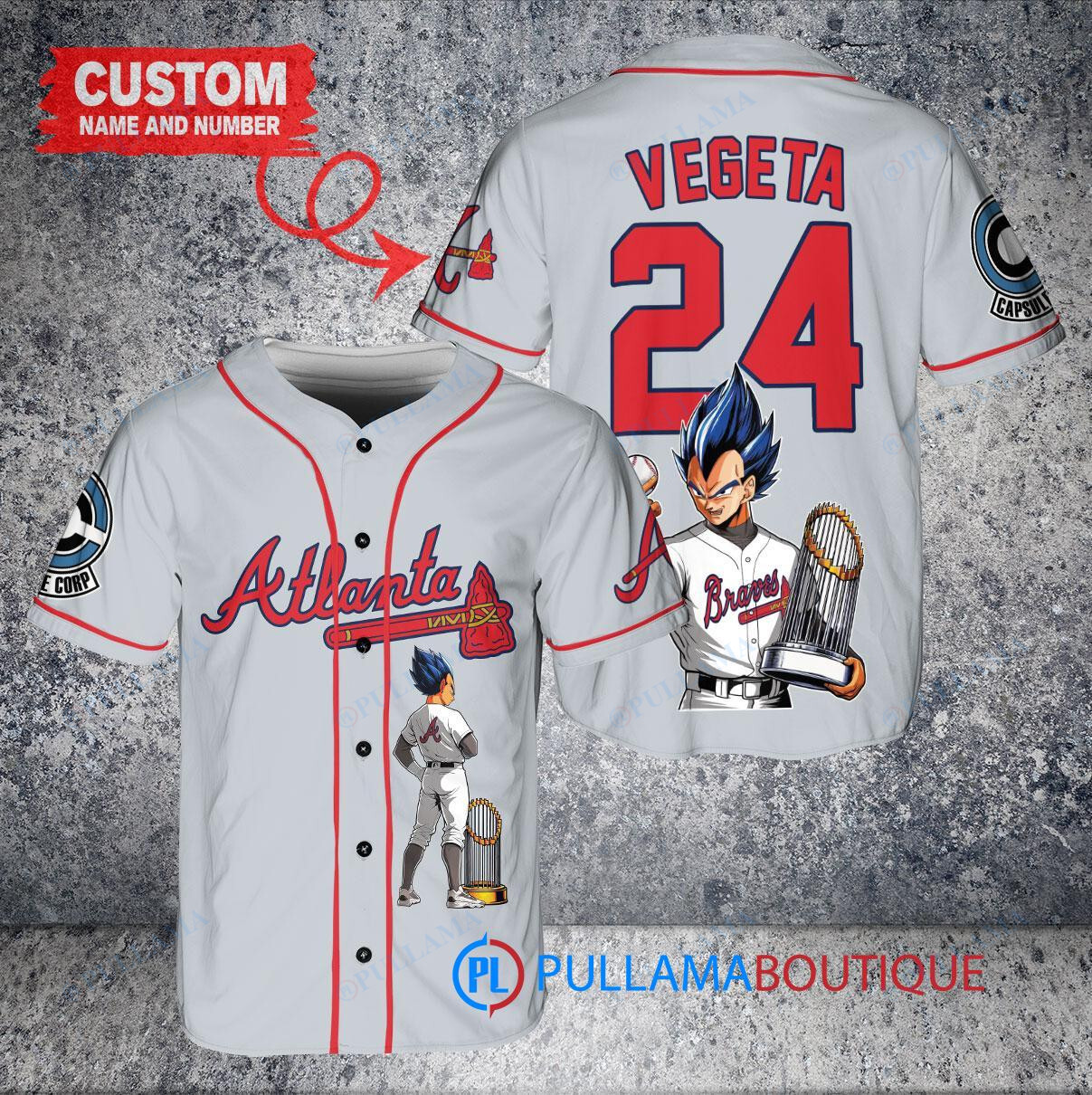 Los Angeles Angels x Vegeta Super Saiyan Dragon Ball Z with Trophy Custom Baseball Jersey White