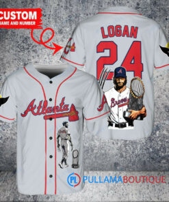 Atlanta Braves x Wolverine Logan with Trophy Custom Baseball Jersey Gray