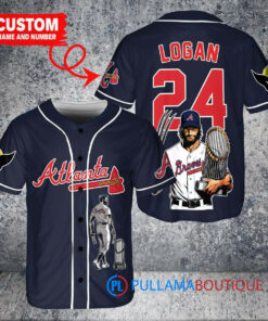 Atlanta Braves x Wolverine Logan with Trophy Custom Baseball Jersey Navy