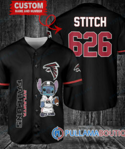 Atlanta Falcons Stitch Custom Baseball Jersey Black