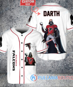 Atlanta Falcons x Darth Vader Star Wars with Trophy Custom Baseball Jersey White