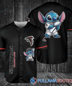 Atlanta Falcons x Stitch with Trophy Baseball Jersey Black