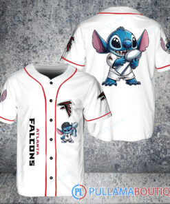 Atlanta Falcons x Stitch with Trophy Baseball Jersey White