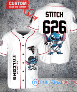 Atlanta Falcons x Stitch with Trophy Custom Baseball Jersey White