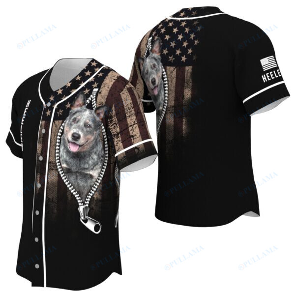 Yorkshire Terrier Zipper Usa Flag Baseball Jersey