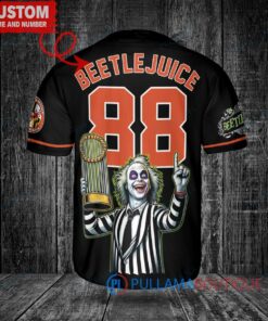 Baltimore Orioles Beetlejuice Halloween World Series Trophy Baseball Jersey Black