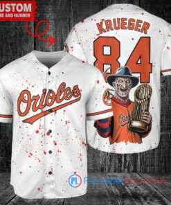 Baltimore Orioles Freddy Krueger Halloween World Series Trophy Baseball Jersey White