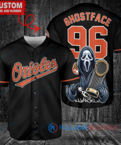 Baltimore Orioles Ghostface Scream Halloween World Series Trophy Baseball Jersey Black