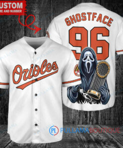 Baltimore Orioles Ghostface Scream Halloween World Series Trophy Baseball Jersey White