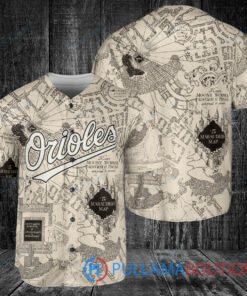 Baltimore Orioles Harry Potter The Marauders Map Baseball Jersey