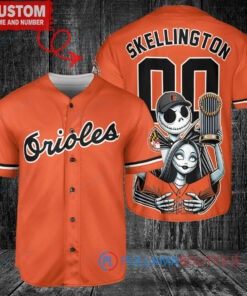 Baltimore Orioles Jack Skellington Sally World Series Trophy Baseball Jersey