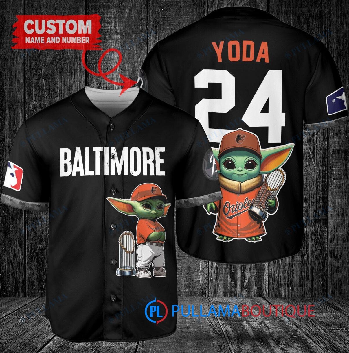 San Diego Padres x Baby Yoda Star Wars The Mandalorian with Trophy Custom Baseball Jersey Brown