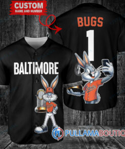 Baltimore Orioles x Bugs Bunny with Trophy Baseball Jersey Black City Connect