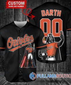 Baltimore Orioles x Darth Vader Star Wars with Trophy Baseball Jersey Black