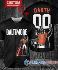 Baltimore Orioles x Darth Vader Star Wars with Trophy Baseball Jersey Black City Connect