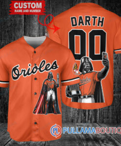 Baltimore Orioles x Darth Vader Star Wars with Trophy Baseball Jersey Orange