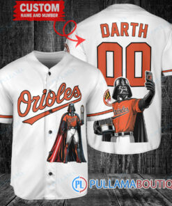 Baltimore Orioles x Darth Vader Star Wars with Trophy Baseball Jersey White