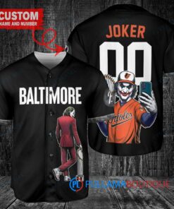 Baltimore Orioles x Joker DC Comics with Trophy Custom Baseball Jersey Black City Connect