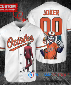 Baltimore Orioles x Joker DC Comics with Trophy Custom Baseball Jersey White