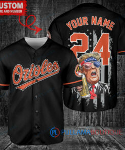 Baltimore Orioles x Limited Edition with World Series Trophy Custom Baseball Jersey Black