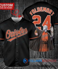 Baltimore Orioles x Lord Voldemort Harry Potter with Trophy Custom Baseball Jersey Black