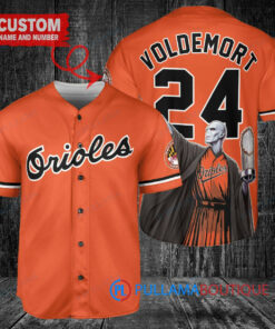 Baltimore Orioles x Lord Voldemort Harry Potter with Trophy Custom Baseball Jersey Orange