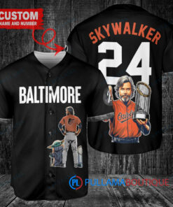 Baltimore Orioles x Luke Skywalker Star Wars with Trophy Custom Baseball Jersey Black City Connect