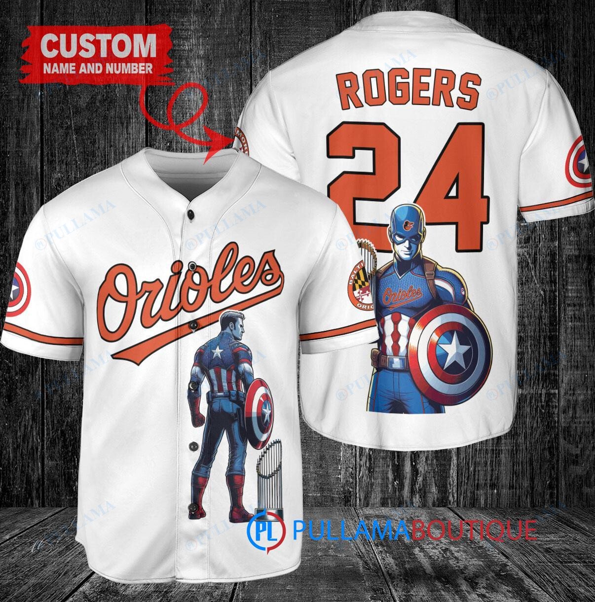 Kansas City Royals x Marvel Captain America Steve Rogers with Trophy Custom Baseball Jersey Navy