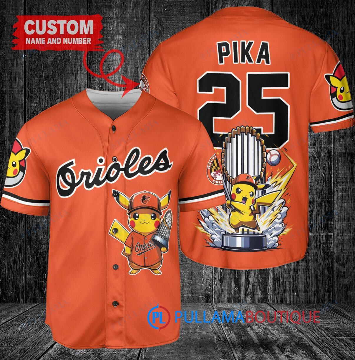 San Diego Padres x Pikachu Pokemon with Trophy Custom Baseball Jersey Tan