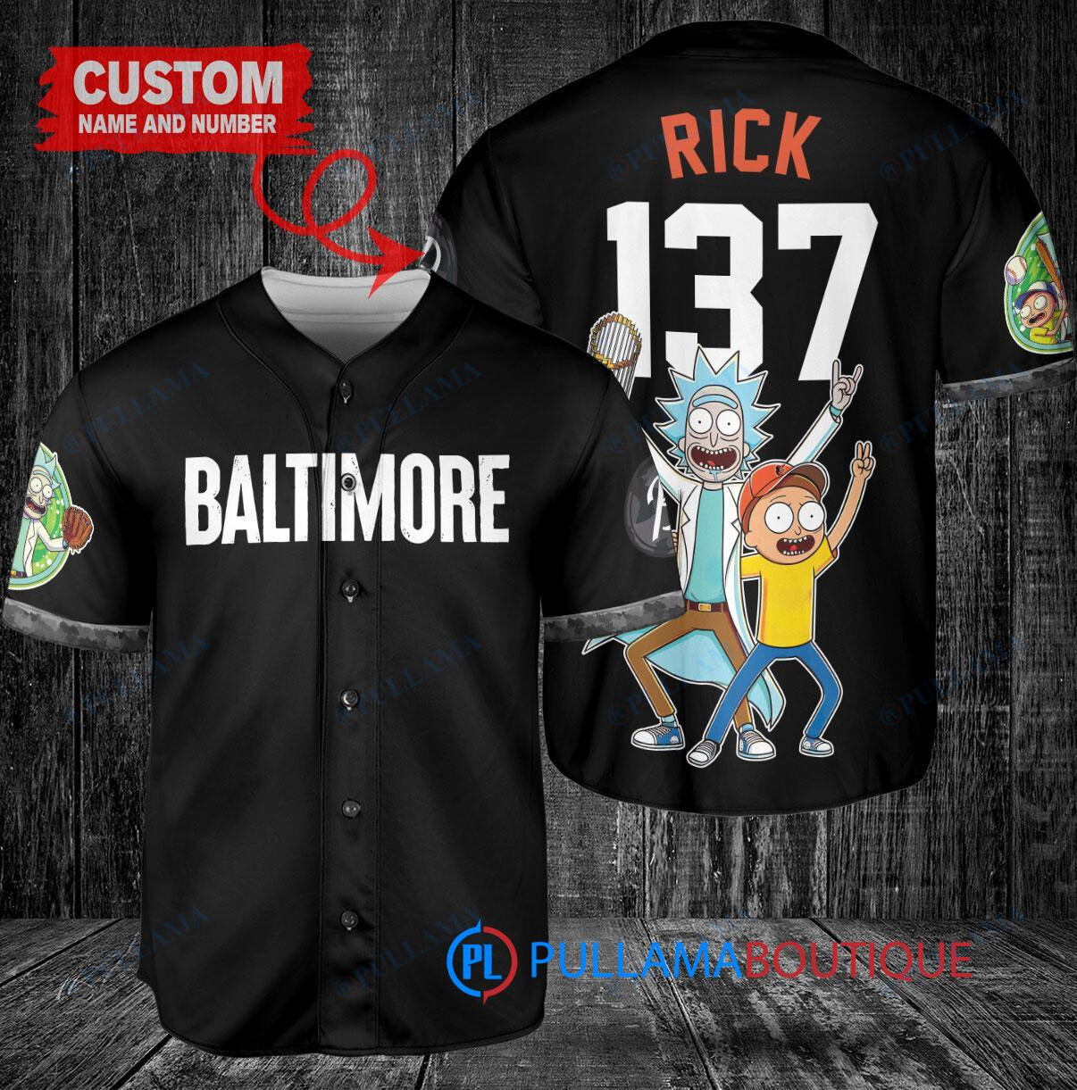 San Francisco Giants x Rick and Morty with Trophy Custom Baseball Jersey Gray