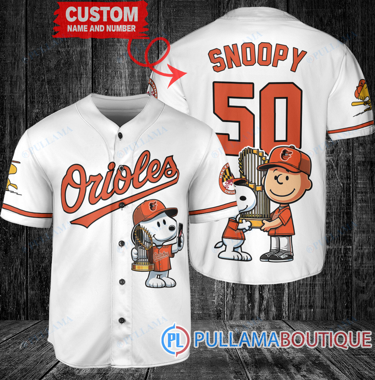 Los Angeles Angels x Snoopy and Charlie Brown with Trophy Baseball Jersey Red